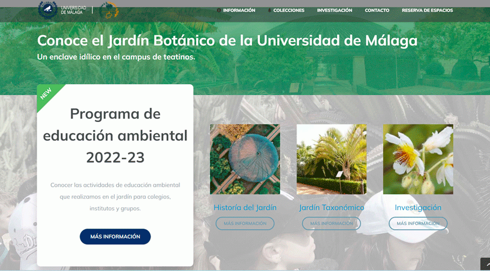 Página Web Jardín Botánico UMA